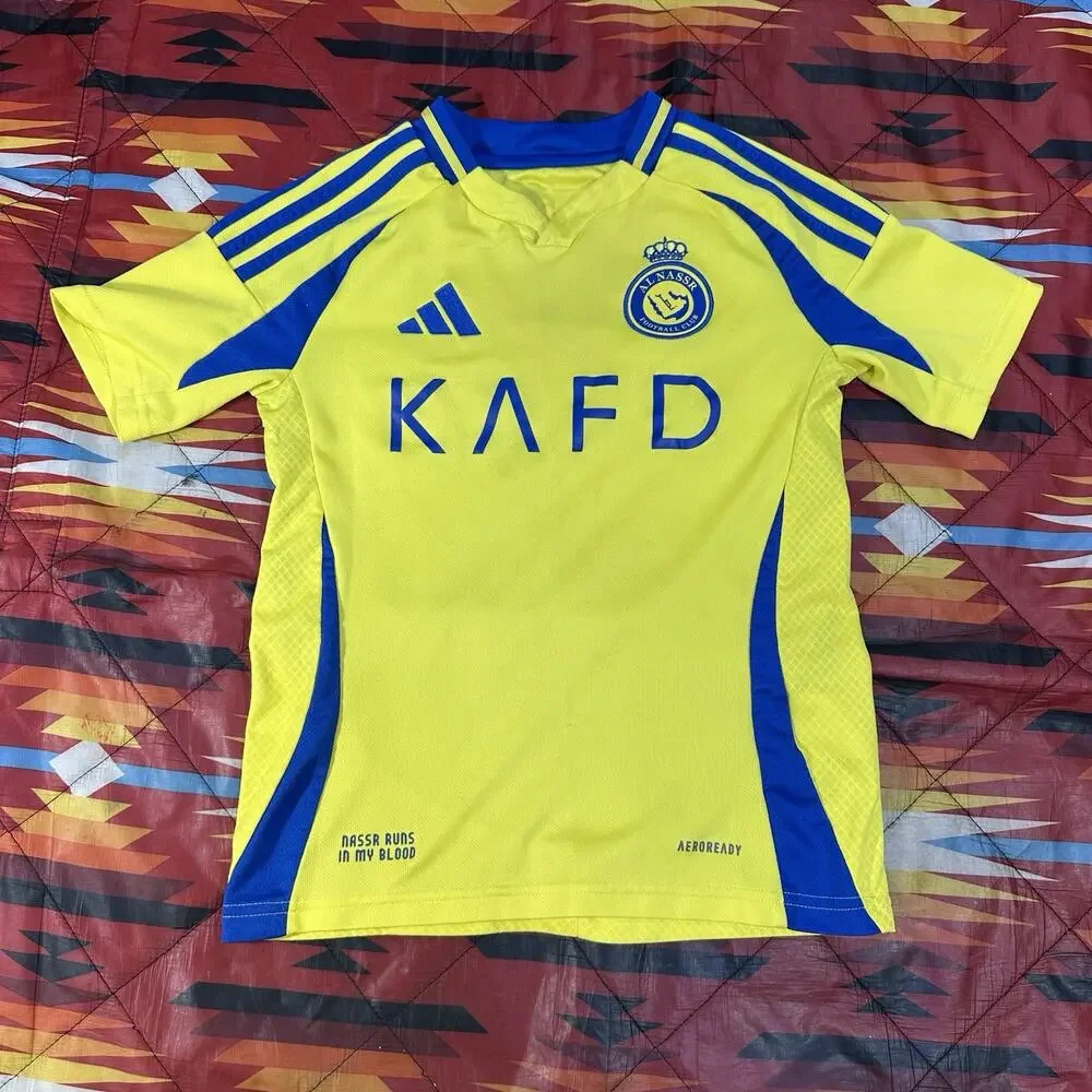 Adidas Jersey Youth Size 9-10Y Yellow Ronaldo #7 Al-Nassr FC 24/25 Home Soccer